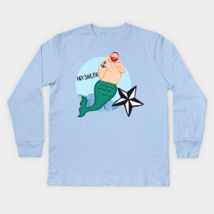 Hey Sailor (Ginger Merman) Kids Long Sleeve T-Shirt